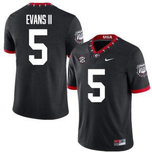 Anthony Evans III University of Georgia Men College Football #5 Official Jerseys - 100th Anniversary Black