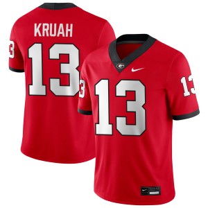 AJ Kruah Georgia NCAA #13 Men College Football Jerseys - Red