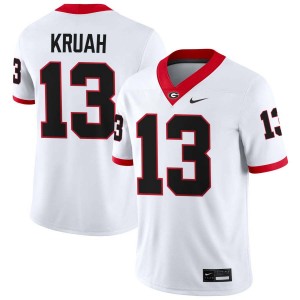 AJ Kruah UGA Bulldogs University #13 College Football Mens Jersey - White