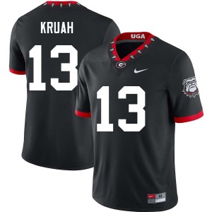 AJ Kruah Go Dawgs #13 University Mens College Football Jerseys - 100th Anniversary Black