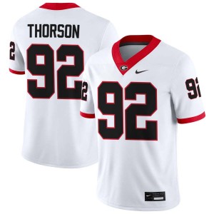Brett Thorson Dawgs College Football #92 University Mens Jersey - White