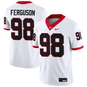 Connor Ferguson Georgia College Football Player Men's #98 Jerseys - White