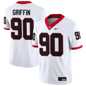 Elijah Griffin Georgia Bulldogs Game College Football #90 Men Jerseys - White