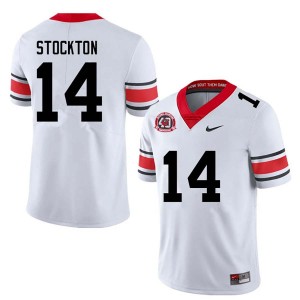 Gunner Stockton Georgia Bulldogs Embroidery #14 Men College Football Jerseys - 40th Anniversary White