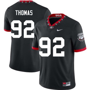 Jordan Thomas University of Georgia Men's College Football Stitched #92 Jerseys - 100th Anniversary Black
