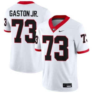 Juan Gaston Go Dawgs #73 College Football Stitched Men's Jersey - White