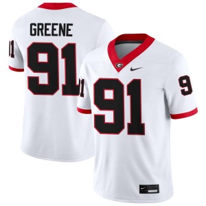 Justin Greene UGA Men's NCAA College Football #91 Jerseys - White