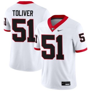 Malachi Toliver UGA Bulldogs Game College Football #51 Mens Jerseys - White