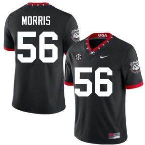 Micah Morris University of Georgia #56 Mens 2025-26 College Football Jersey - 100th Anniversary Black
