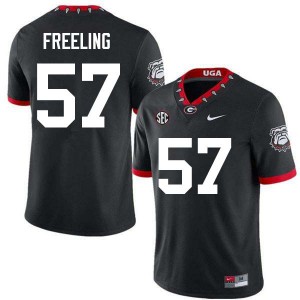Monroe Freeling Go Dawgs #57 Mens College Football 2025-26 Jerseys - 100th Anniversary Black