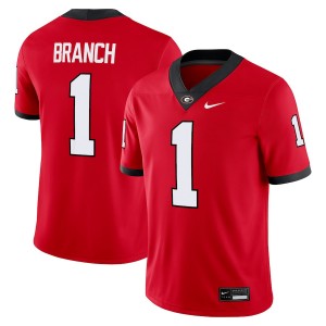 Zachariah Branch Go Dawgs #1 Men's College Football Stitched Jersey - Red