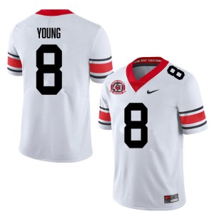 Colbie Young Georgia University #8 College Football Men's Jerseys - 40th Anniversary White