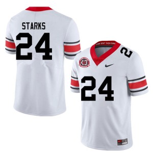 Malaki Starks UGA College Football #24 Embroidery Mens Jerseys - 40th Anniversary White