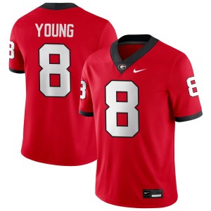 Colbie Young Georgia Bulldogs #8 College Football Mens Stitched Jerseys - Red