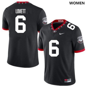 Dominic Lovett UGA Bulldogs College Football Women's #6 Game Jersey - 100th Anniversary Black