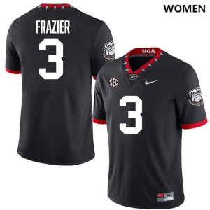 Nate Frazier Georgia Bulldogs Womens College Football #3 Stitched Jerseys - 100th Anniversary Black
