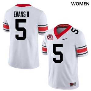 Anthony Evans III Dawgs Women's Replica #5 College Football Jersey - 40th Anniversary White