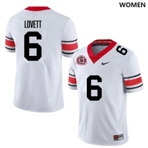 Dominic Lovett UGA Bulldogs Limited #6 College Football Womens Jersey - 40th Anniversary White