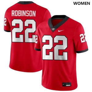 Branson Robinson Georgia Bulldogs College Football Women's Stitched #22 Jerseys - Red