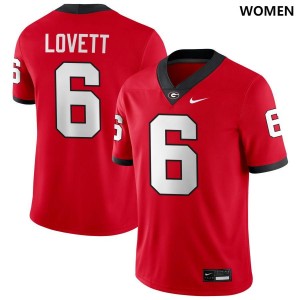 Dominic Lovett Georgia Limited Womens #6 College Football Jersey - Red