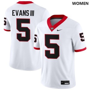 Anthony Evans III University of Georgia High School College Football Women #5 Jerseys - White