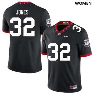 Cash Jones Dawgs Womens #32 NCAA College Football Jersey - 100th Anniversary Black