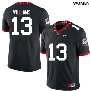 Mykel Williams Georgia Bulldogs University Women #13 College Football Jerseys - 100th Anniversary Black