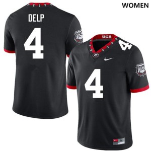 Oscar Delp Georgia College Football Women #4 Player Jerseys - 100th Anniversary Black