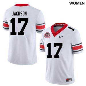 Dan Jackson UGA 2025 #17 College Football Womens Jerseys - 40th Anniversary White