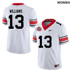 Mykel Williams Go Dawgs #13 High School College Football Womens Jersey - 40th Anniversary White