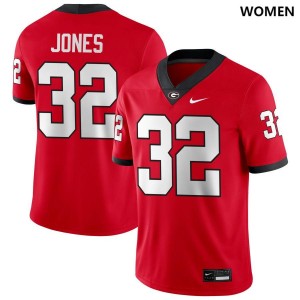 Cash Jones University of Georgia 2025-26 College Football Womens #32 Jerseys - Red