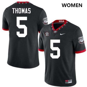 Noah Thomas Dawgs Women's Official College Football #5 Jerseys - 100th Anniversary Black