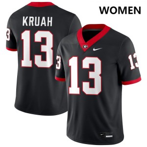 AJ Kruah UGA Game #13 Womens College Football Jersey - Black