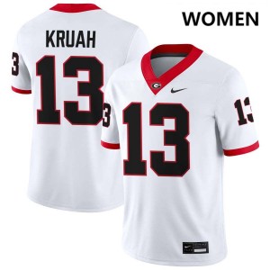 AJ Kruah Go Dawgs College Football Women's #13 2025 Jerseys - White