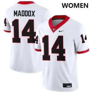 Adrian Maddox Dawgs Women University #14 College Football Jerseys - White