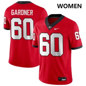 Beau Gardner University of Georgia Alumni College Football #60 Women Jersey - Red