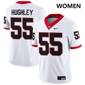Bo Hughley University of Georgia University #55 Women College Football Jersey - White
