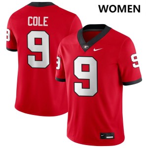 Chris Cole UGA #9 Replica College Football Women's Jersey - Red