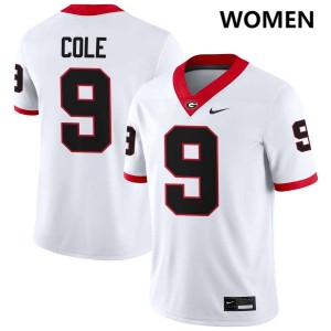 Chris Cole Dawgs College Football #9 Women Player Jersey - White