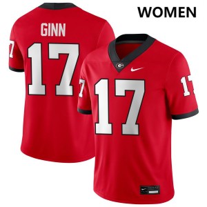 Colter Ginn Georgia Bulldogs #17 College Football NCAA Women Jerseys - Red