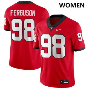 Connor Ferguson Dawgs Womens #98 Official College Football Jersey - Red