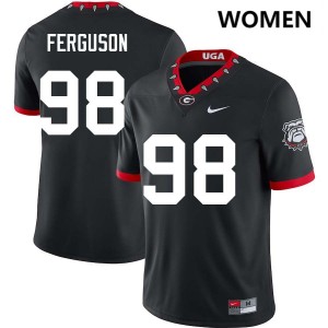 Connor Ferguson Dawgs #98 Limited College Football Women Jerseys - 100th Anniversary Black