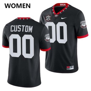 Custom Go Dawgs Womens #00 Limited College Football Jerseys - 100th Anniversary Black
