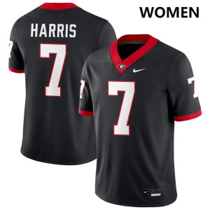 Daniel Harris Go Dawgs #7 College Football High School Women Jerseys - Black