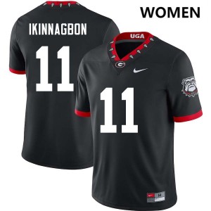 Darren Ikinnagbon University of Georgia #11 Player Womens College Football Jersey - 100th Anniversary Black