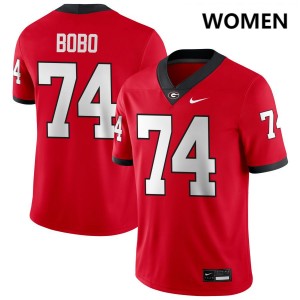 Drew Bobo UGA Bulldogs Women College Football #74 Replica Jersey - Red