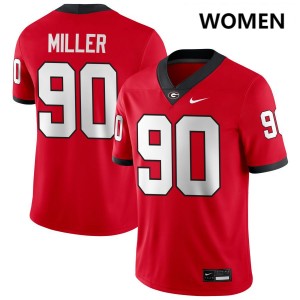 Drew Miller University of Georgia Women's #90 College Football Limited Jersey - Red