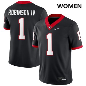 Ellis Robinson IV Go Dawgs Women's #1 College Football Player Jerseys - Black