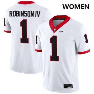 Ellis Robinson IV UGA Bulldogs College Football #1 2025 Women Jerseys - White