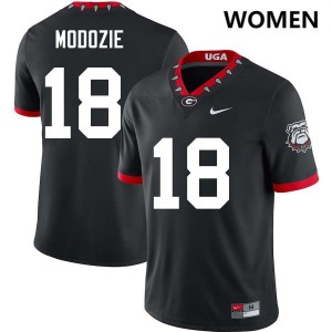 Elo Modozie UGA Bulldogs #18 Womens College Football 2025-26 Jerseys - 100th Anniversary Black